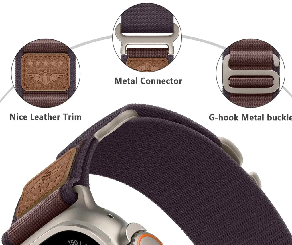 Royal Alpine Loop Watch Band - Premium Nylon Strap for Apple Watch Series 9/8/7/SE - Comfortable & Durable Sport Band for Running, Hiking & Outdoor Activities