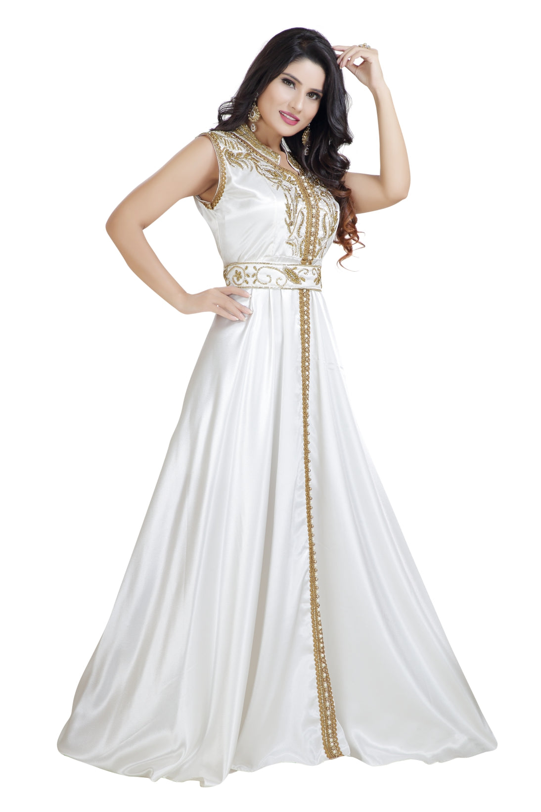 Elegant Embroidered Abaya Jellabiya Kaftan Dress for Women - Modest Islamic Fashion for Prayer, Eid & Special Occasions