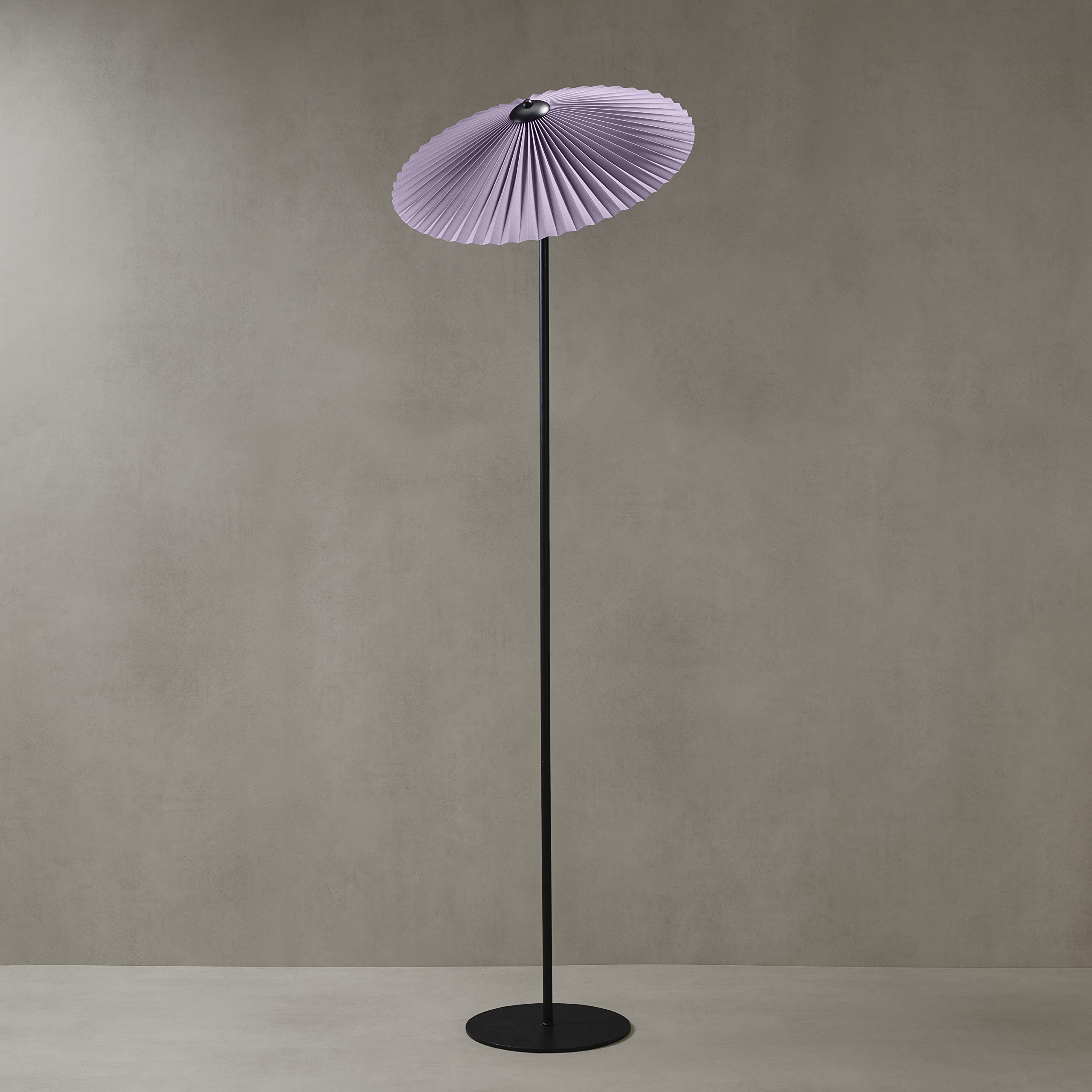 GENERAT STUDIO 55-inch Pleated Floor Lamp with LED Dimmer Bulb - Modern Umbrella Pleat Design Fabric Shade Standing Light for Living Room, Bedroom & Office - Corner LED Lighting (Purple) | Perfect for Reading Nooks, Cozy Spaces & Home Decor