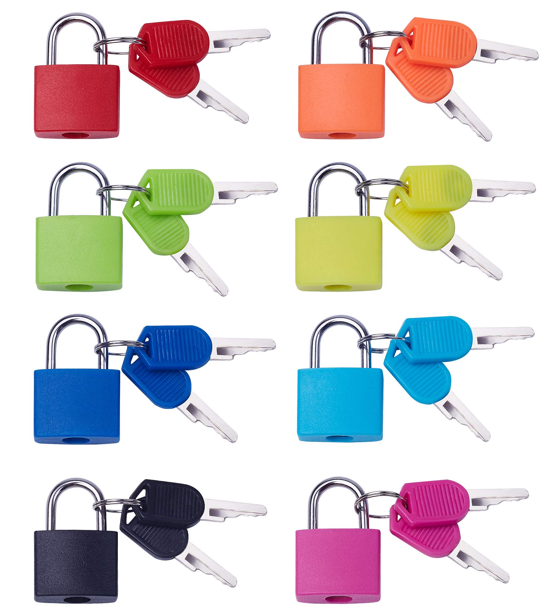 8-Pack Mini Key Padlocks - Secure Luggage, Backpacks, Gym Lockers & Suitcases - Durable Home & School Essentials for Travel, Classroom & Storage Safety