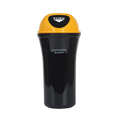 Car Trash Can Organizer - Auto Garbage Holder & Storage Bag Accessories for Door Seat Back | Yellow Dustbin for Paper Waste | Perfect for Road Trips, Commuting & Keeping Vehicles Clean