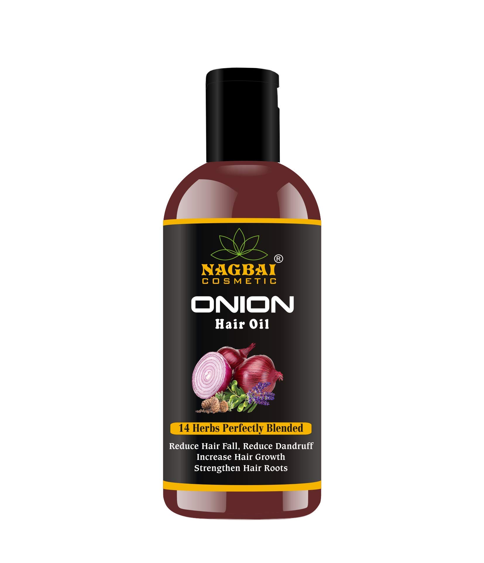Nagbai Onion Hair Oil for Hair Growth & Hair Fall Control - 100ml Natural Hair Treatment with Onion Extract - Promotes Thicker, Stronger Hair for Men & Women - Perfect for Daily Hair Care & Scalp Nourishment