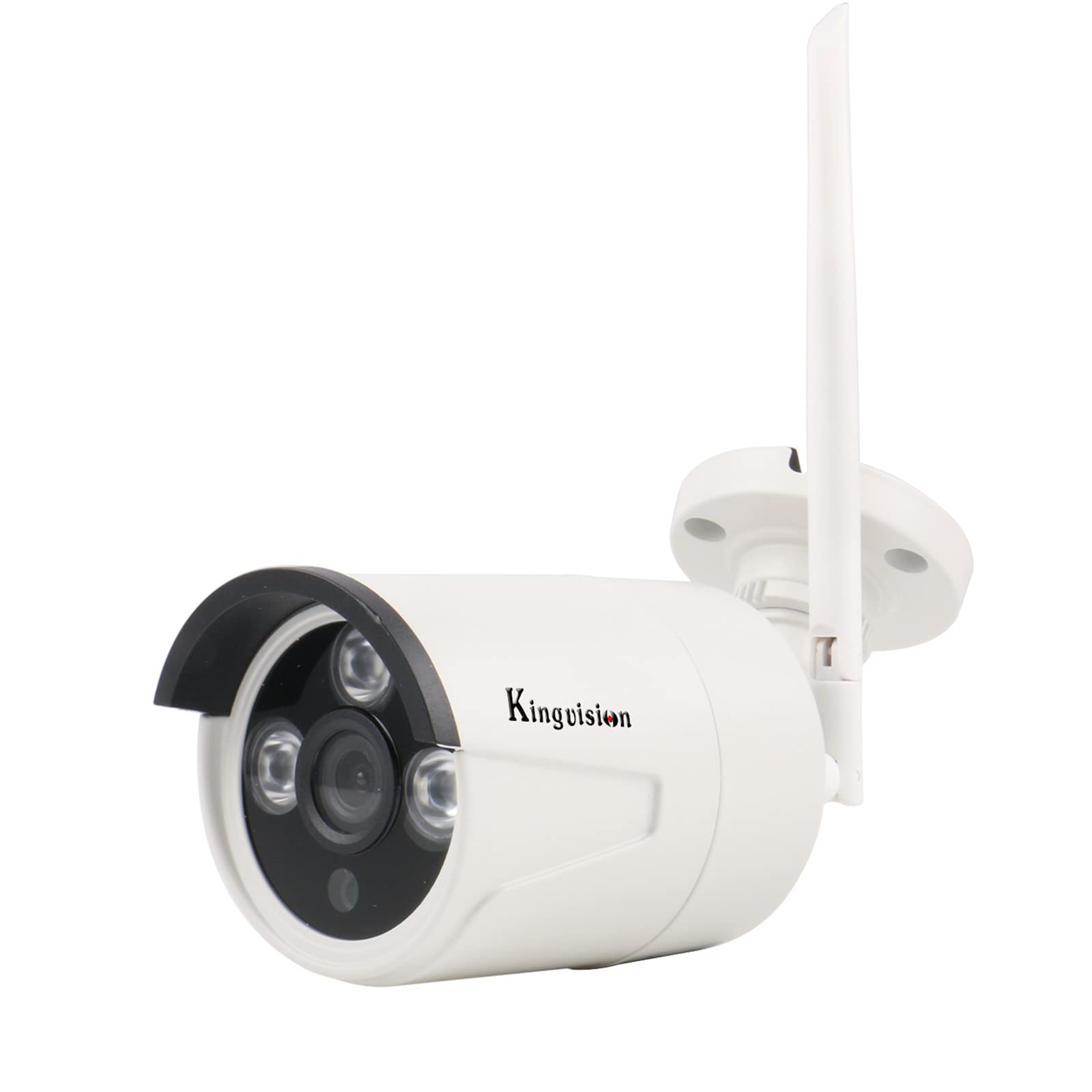 Kingvision 1080P WiFi Wireless Bullet Security Camera - Compatible with NVR Systems, Night Vision, Weatherproof (White) - Ideal for Home Surveillance, Business Security & Outdoor Monitoring
