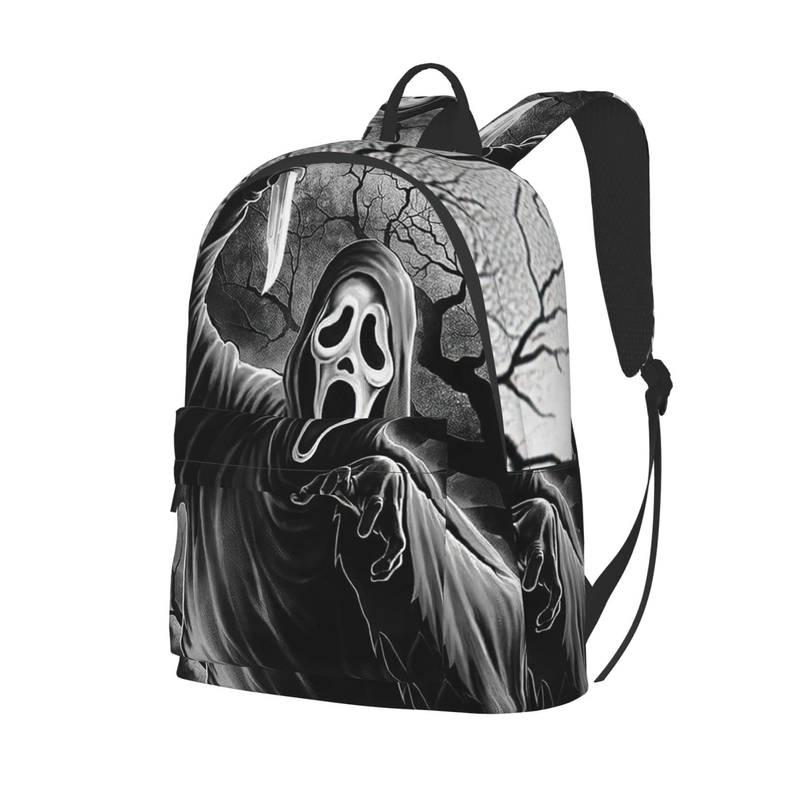 AnKang Horror Movie Backpack - Halloween School Backpack, College Daypack for Laptop & Books - Durable Travel Bag for Students & Horror Fans (One Size) - Perfect for Halloween Parties, School, Work & Travel