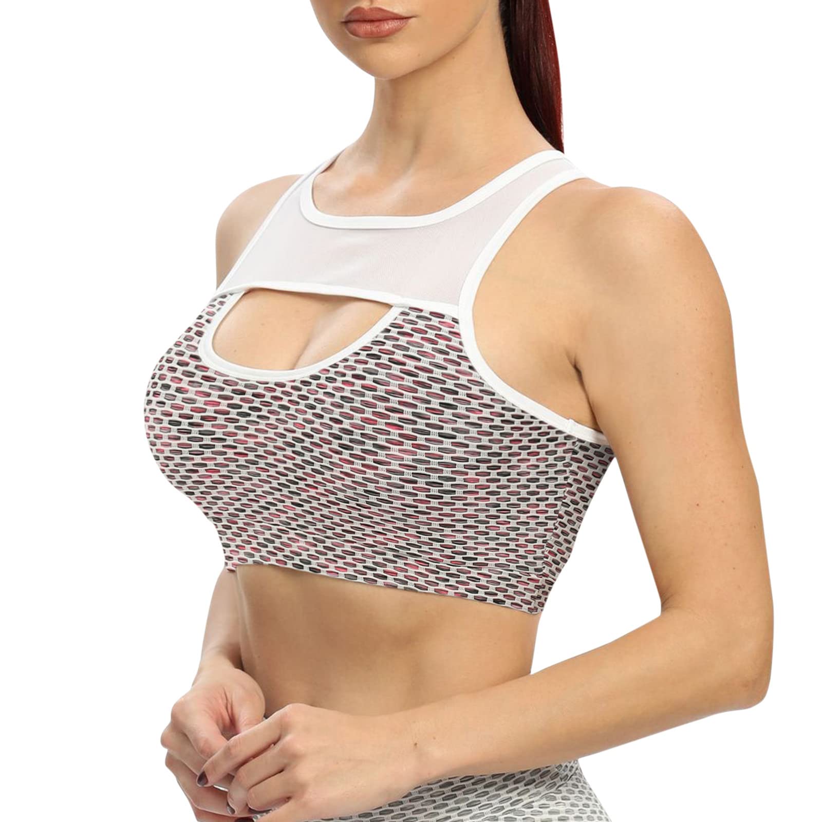 Women's Colorful Shockproof Yoga Sports Bra - Quick-Dry Honeycomb Design for Running, Fitness & Workouts - Perfect for Gym, Yoga & Active Lifestyle