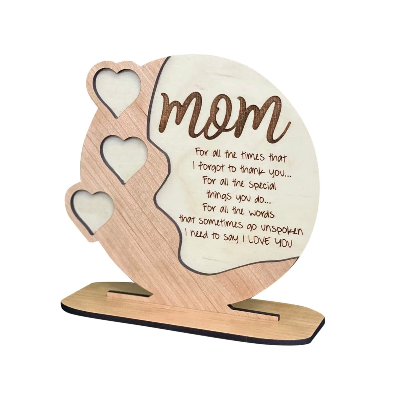 Personalized Wooden Mother's Day Gift - Grandma & Mom Desktop Ornament for Home Decor