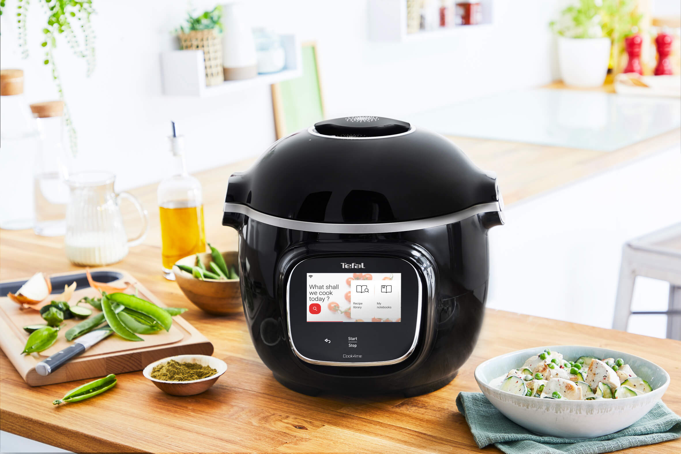 Tefal Cook4me Touch CY9128B Smart Multicooker & Pressure Cooker - 6-in-1 Programmable Electric Cooker with Bonus Crisp Lid | Perfect for Fast Meals, Steaming, Slow Cooking & More | Ideal for Busy Families & Home Chefs