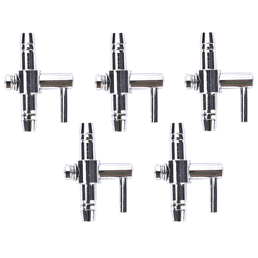 5-Piece Stainless Steel Aquarium Air Flow Control Valve Kit - One-Way Air Distributor Splitter for Fish Tank Air Pumps | Durable Accessories for Freshwater & Saltwater Tanks