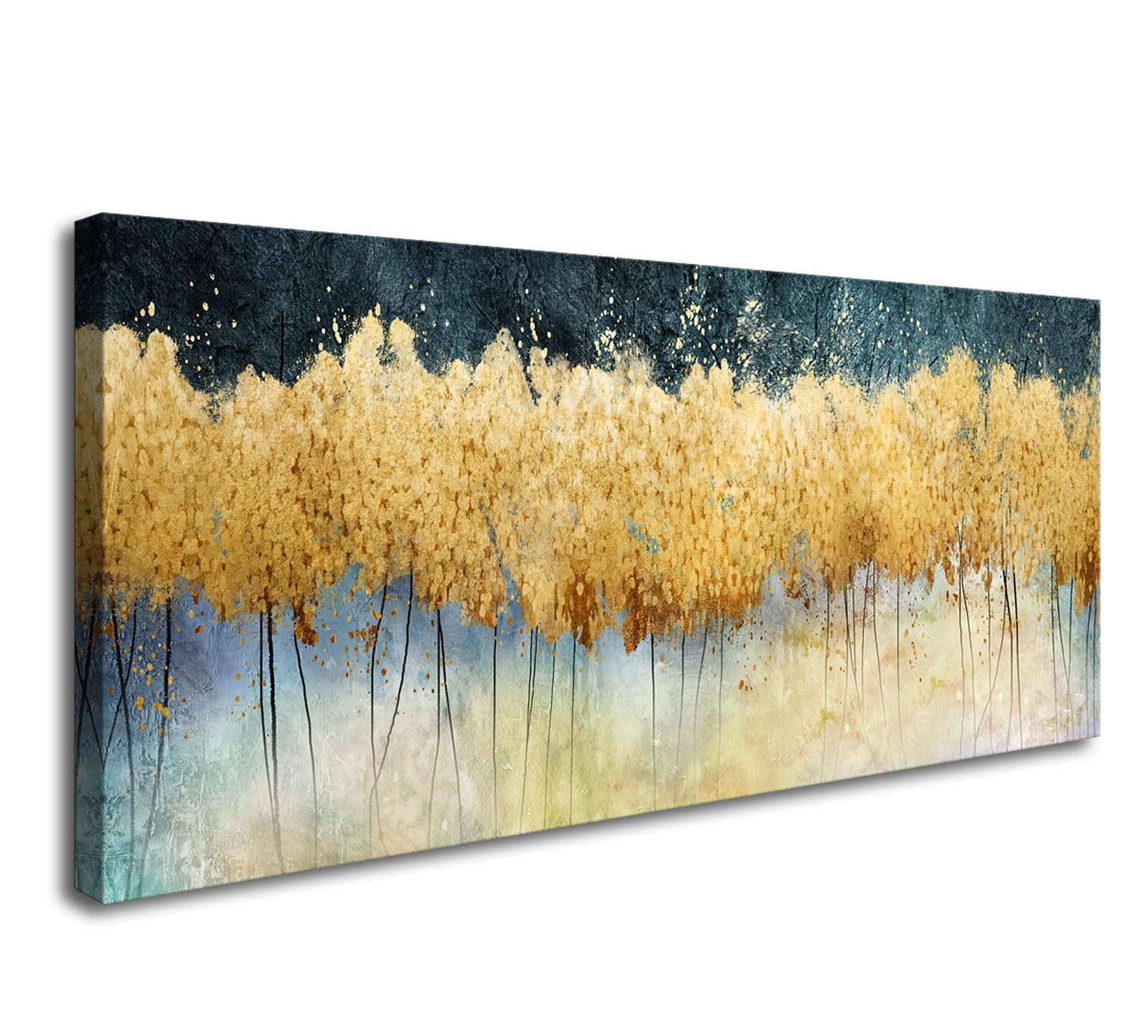 XXMWallArt FC2675 Abstract Golden Forest Canvas Wall Art - Modern Home Decor Painting for Living Room, Bedroom, Kitchen & Office | Perfect for Accent Walls & Contemporary Interior Design