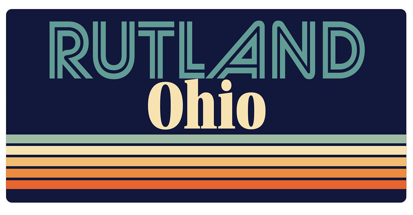 Vintage Rutland Ohio 5 x 2.5 Inch Retro Fridge Magnet - Collectible Souvenir, Decorative Kitchen Accessory for Refrigerators, Lockers & Metal Surfaces