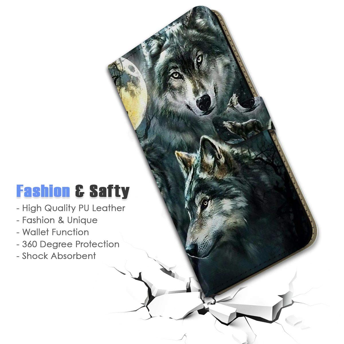 Premium Flip Wallet Phone Case for Samsung Galaxy Note 10 - Spirit Night Wolf Design (Model B31043) | Slim Protective Cover with Card Slots | Perfect for Work, Travel & Everyday Use