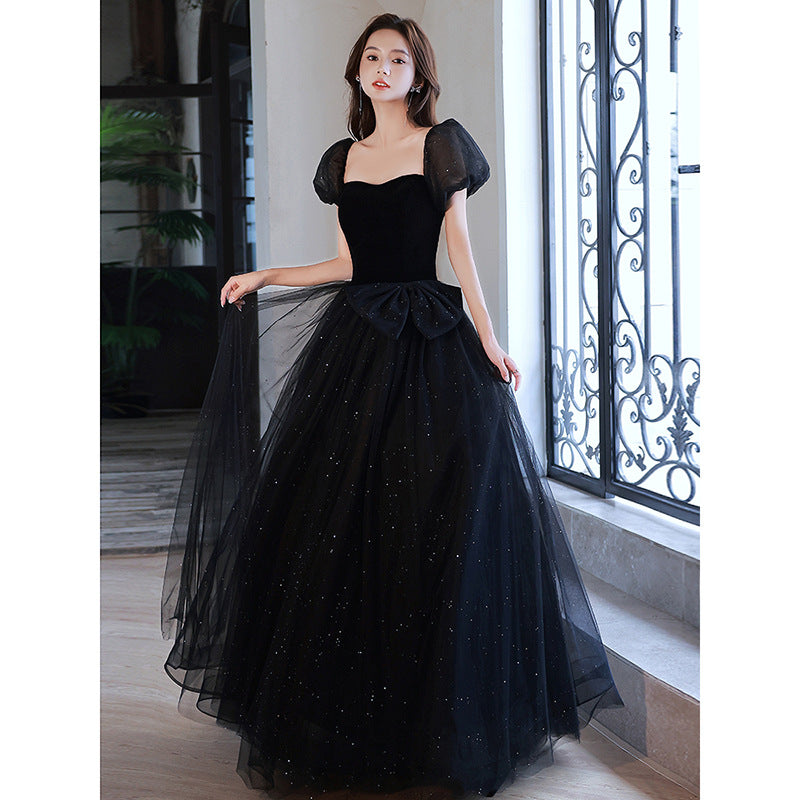 Elegant Black Tulle Long Prom Dress - Sweet Princess Party Gown for Formal Dances & Special Occasions | Perfect for Homecoming, Quinceañera & Evening Events