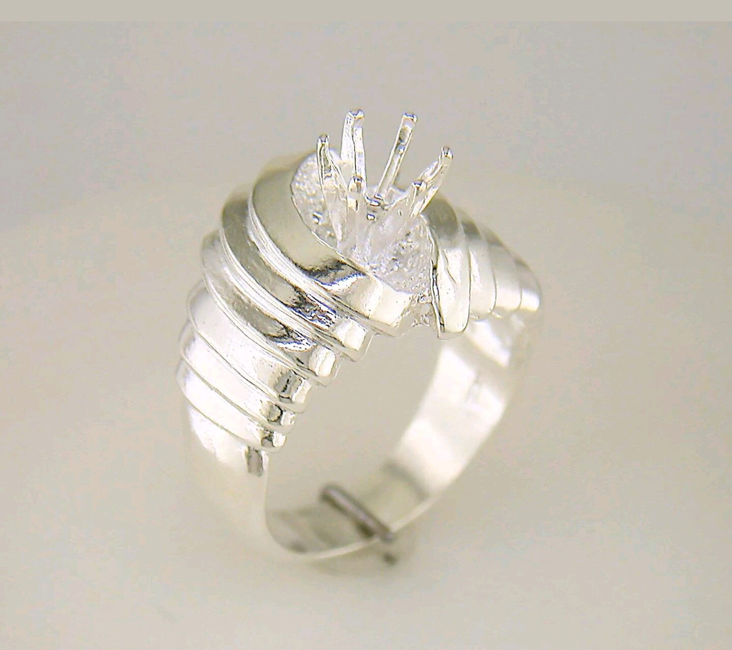 Solid Sterling Silver or 14kt Gold 6mm Round Deep Vee Fashion Pre-Notched Blank Ring - Size 7 (Setting 163 417/143 417) - Perfect for Everyday Wear, Gift Giving & Jewelry Making
