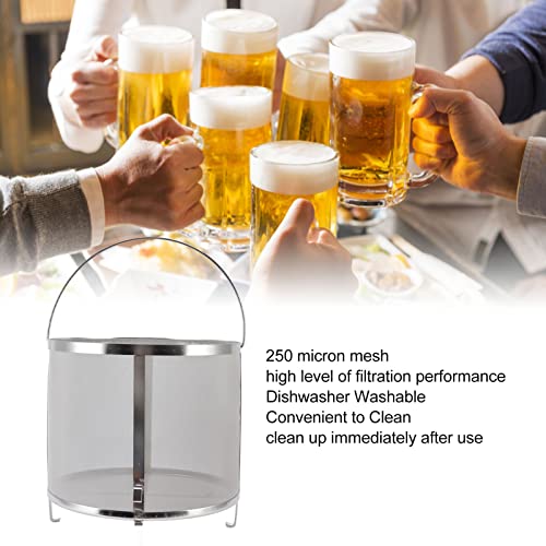 Zerodis 250 Micron Stainless Steel Hop Strainer - Homebrew Beer Filter Cartridge with Stand for Homemade Beer & Wine Brewing | Perfect for Craft Beer, IPA, and Home Brewing Kits