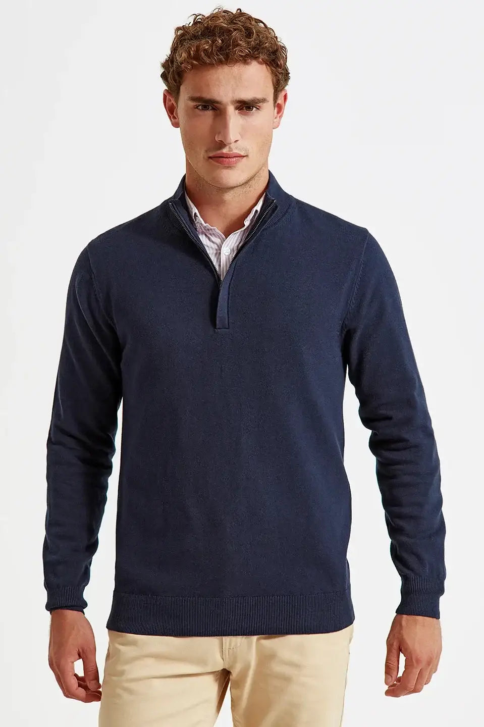 Asquith & Fox Men's 1/4 Zip Knit Sweater - Lightweight & Comfortable Pullover for Casual Wear & Outdoor Activities