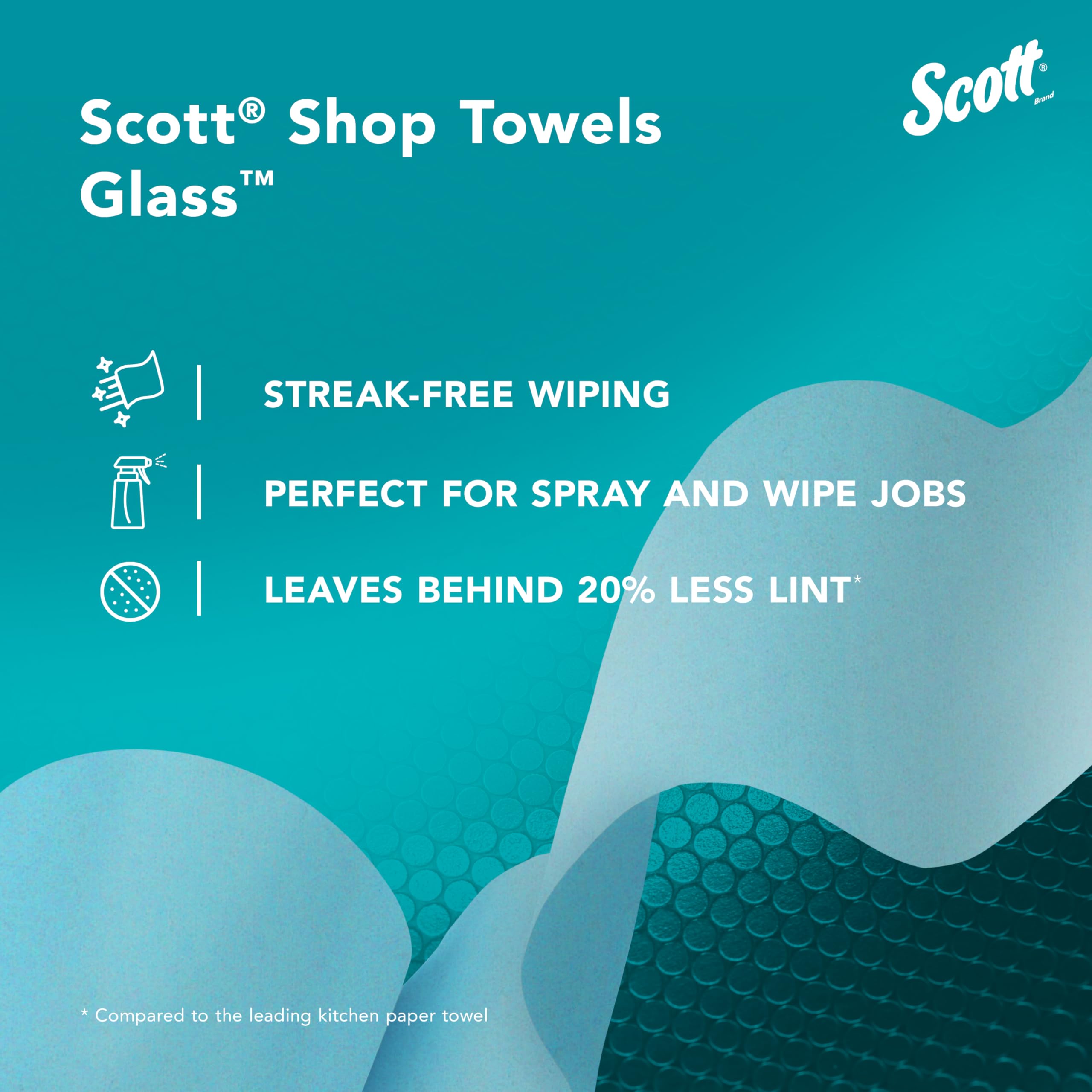 Scott® Premium Blue Shop Towels for Glass, Mirrors & Chrome - 8.6