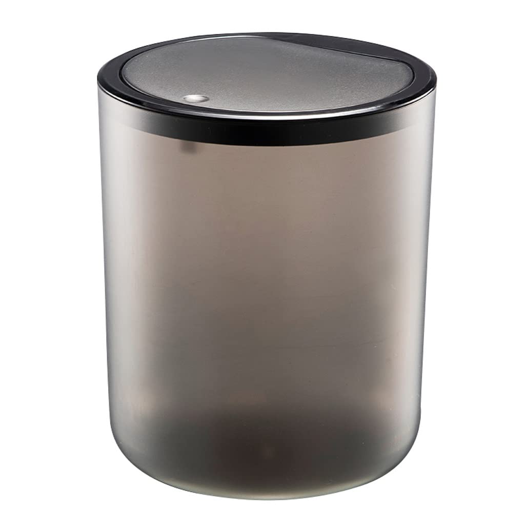 Mini Desktop Trash Can with Press-Type Lid - Small Plastic Waste Basket for Kitchen, Office, Car & Home | Transparent Luxury Design for Paper Waste Disposal | Perfect for Desks, Countertops & Vehicles