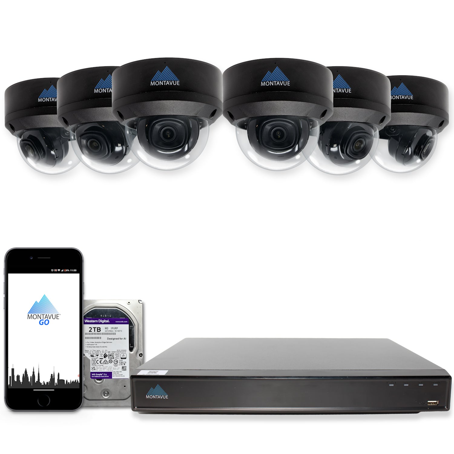 MTD8108 X Package - 8MP 4K SMD 4.0 Dome Security Camera System with 8 Channel NVR & 2TB HDD - Ideal for Home, Business, and Office Surveillance (Indoor/Outdoor Use)