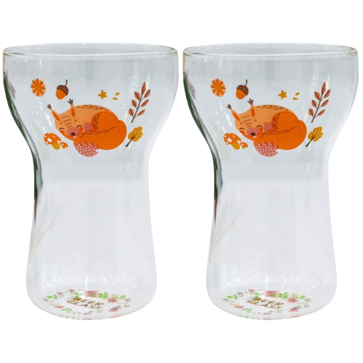 ABOOFAN 2-Pack 400ml Clear Glass Drinking Glasses - Wine, Beer, Milk & Beverage Cups for Home, Bar, Restaurant & Party Use