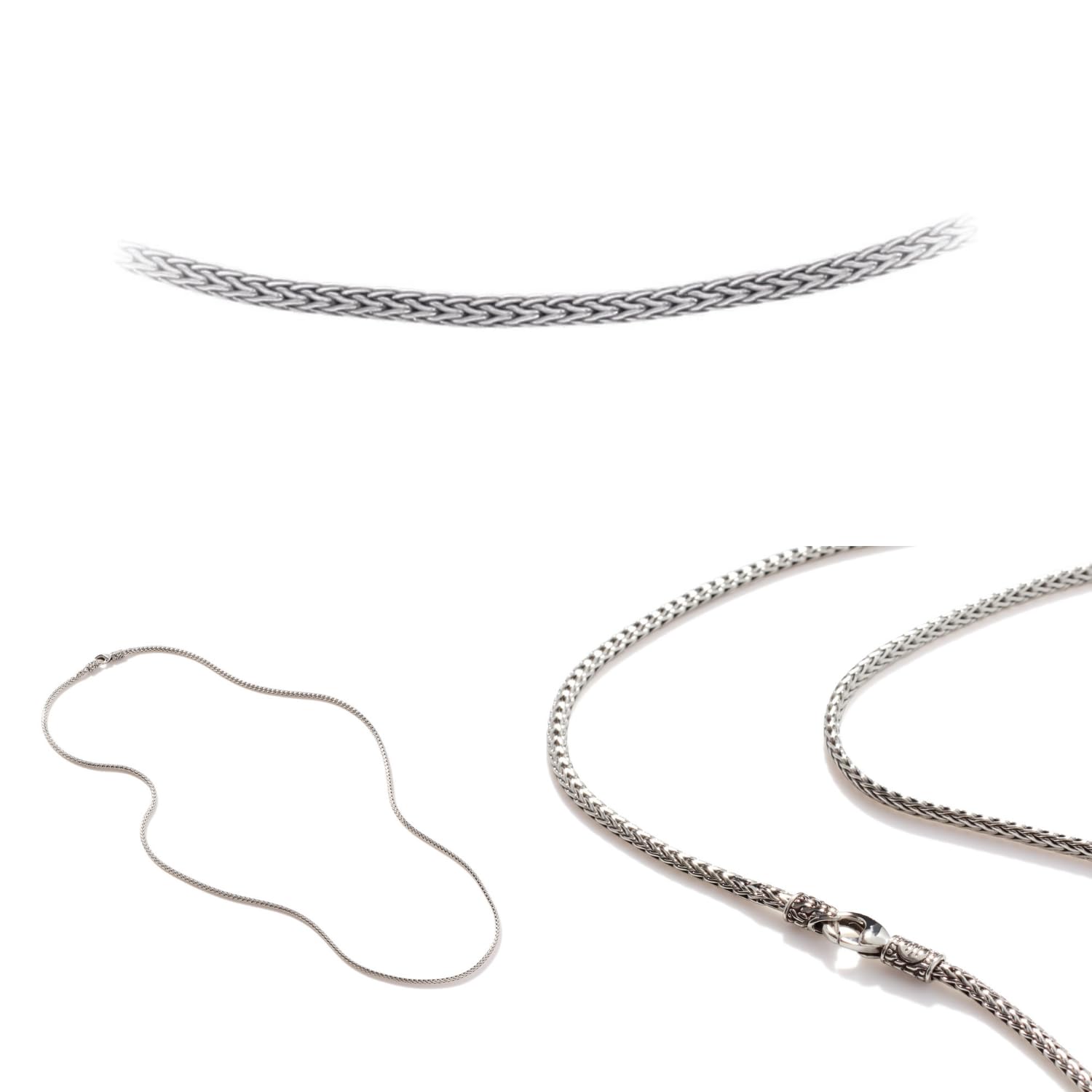 John Hardy Icon Classic Chain Collection Women's 3.5MM 925 Sterling Silver Hand-Woven Luxury Necklace with Pusher Clasp - Elegant Jewelry Gift for Her, Perfect for Weddings, Anniversaries and Special Occasions