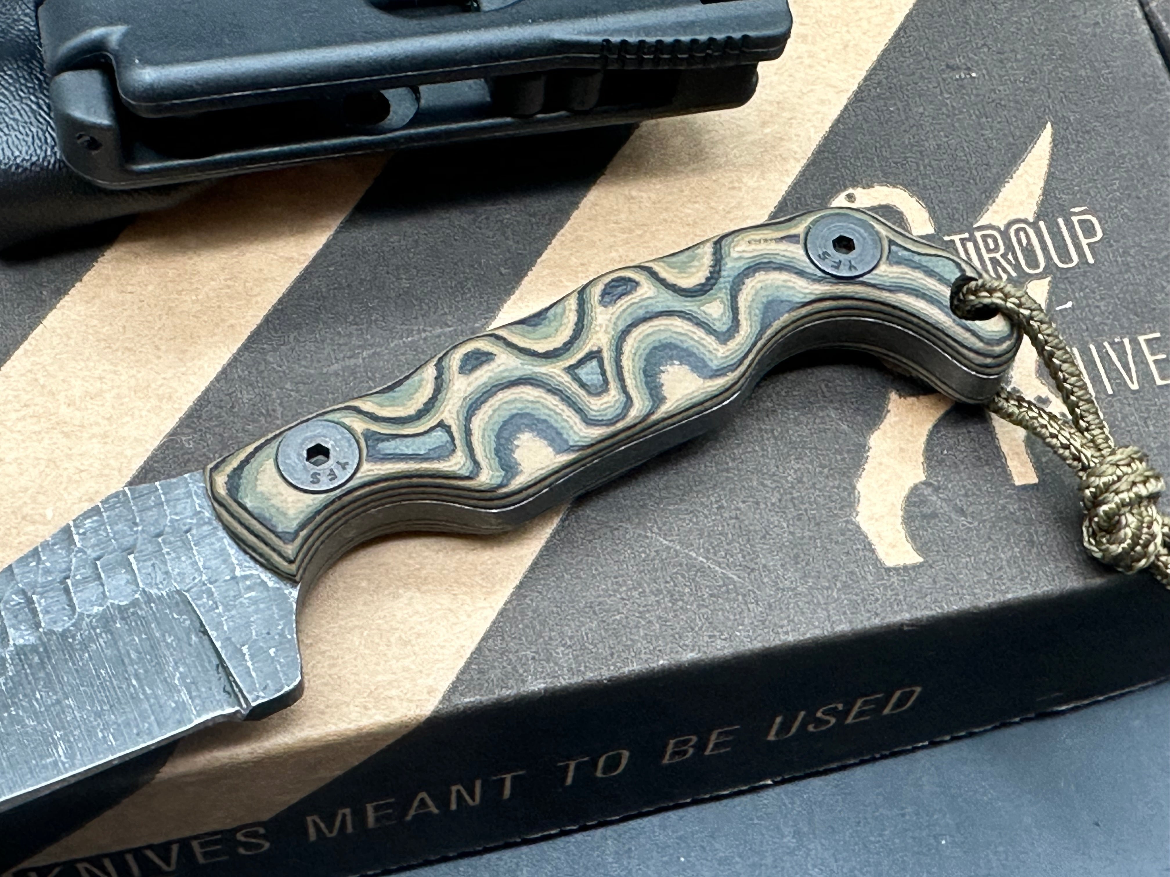 Stroup Knives Mini Fix Folding Pocket Knife - Camo G-10 Handle, Durable EDC Blade for Outdoor Camping, Hunting & Everyday Carry