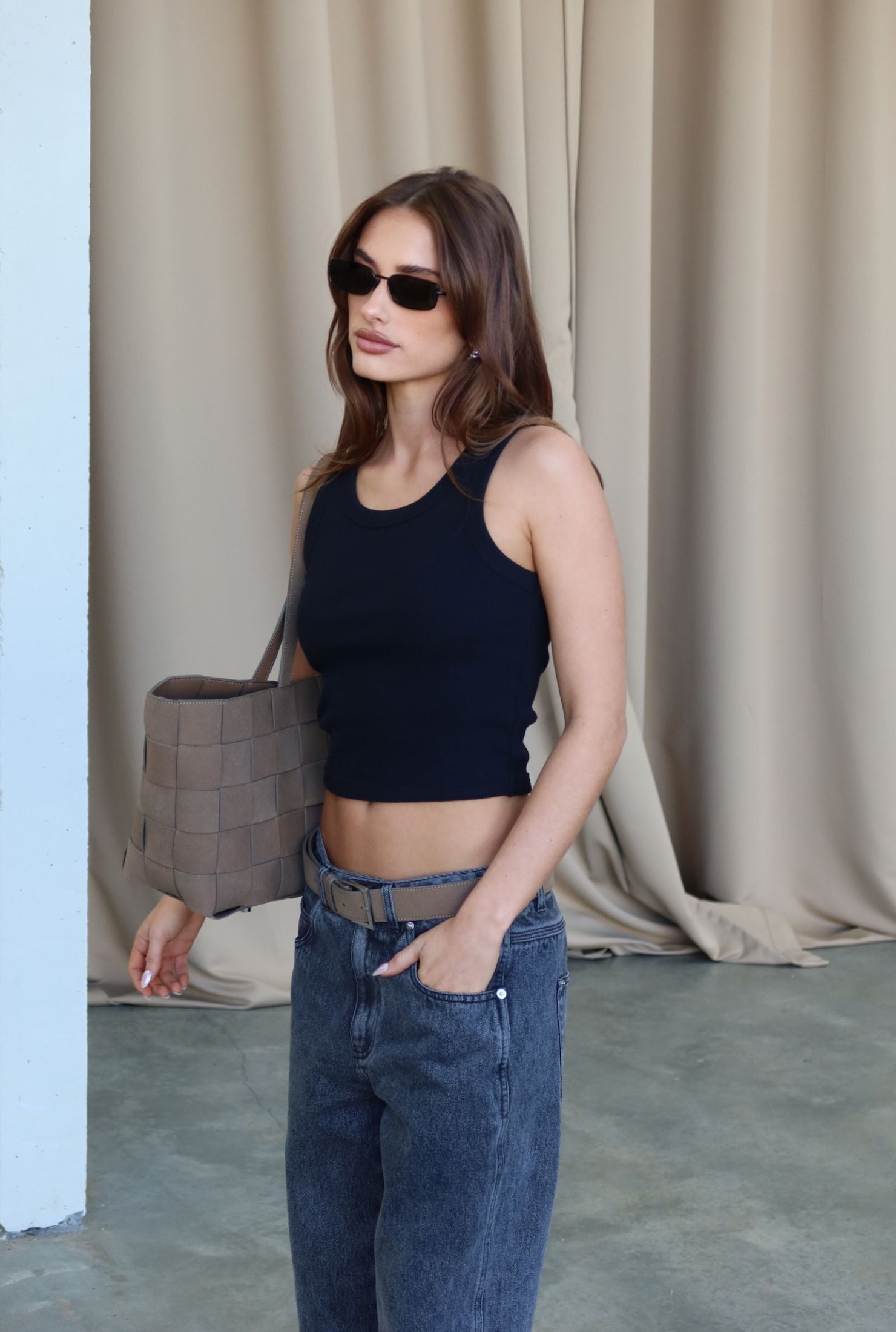 Polly Black Tank Top for Women - Soft & Stretchy Sleeveless Shirt - Perfect for Summer, Gym, Yoga, and Casual Wear