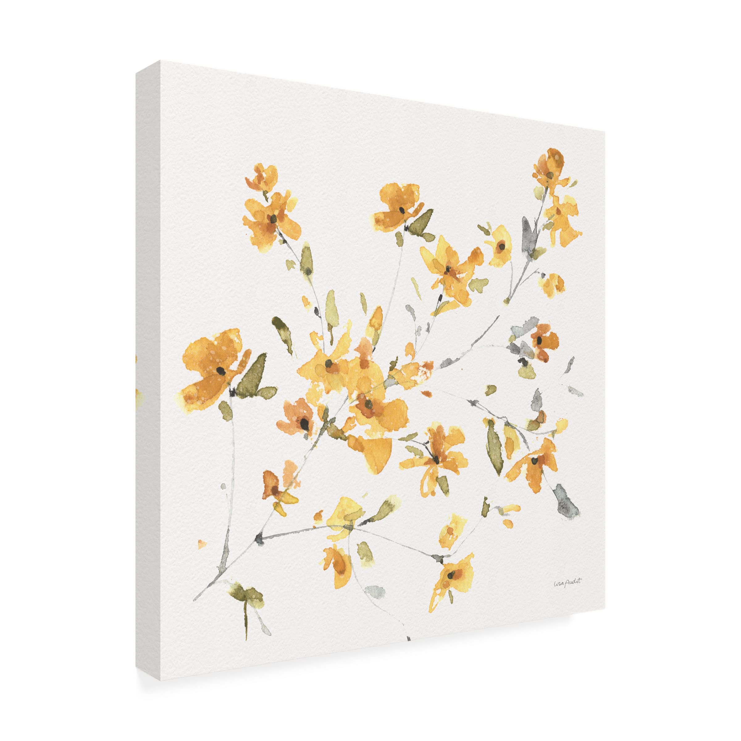 Lisa Audit 'Happy Yellow 04' Canvas Wall Art Print - Vibrant Yellow Abstract Painting for Living Room, Bedroom & Office Decor