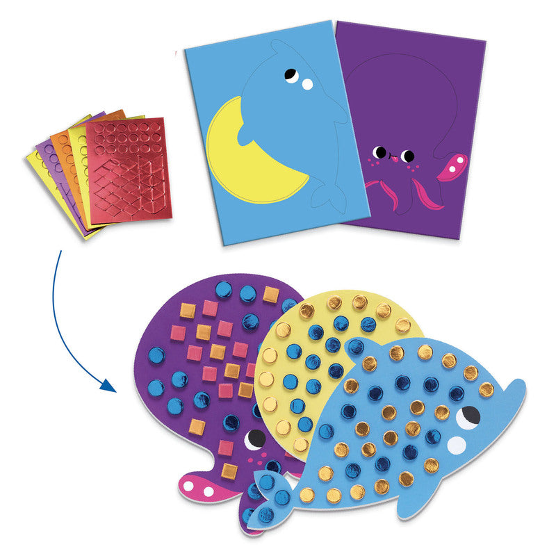 DJECO Seaside Delights Multi Craft Kit for Kids - DIY Beach Themed Art Projects, Creative Activities for Children - Perfect for Summer Crafts, Birthday Parties & Family Fun