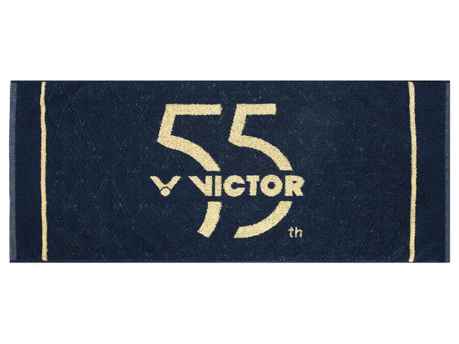 Victor TW55B 55th Anniversary Edition Navy Blue Sports Towel - Quick Dry, Absorbent & Lightweight for Gym, Swimming, Yoga & Outdoor Activities