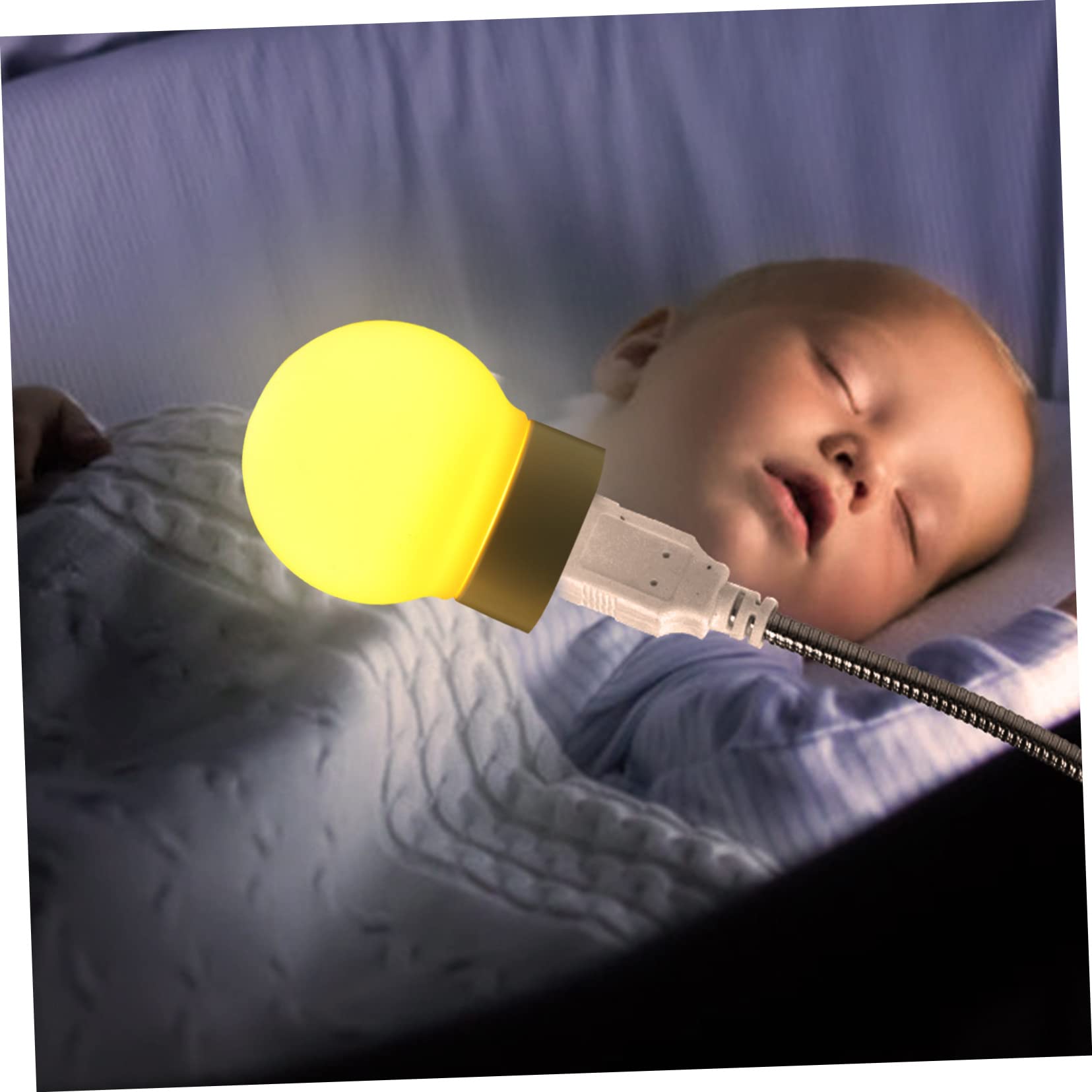 **Garneck LED Night Light for Kids - Round USB-Powered Atmosphere Lamp for Bedroom Decor, Nursery, and Relaxation**