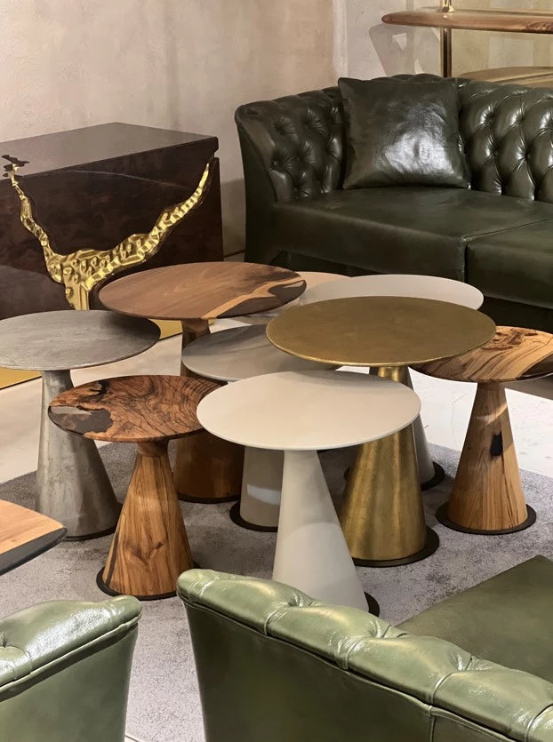 Handcrafted Walnut & Epoxy Resin Mushroom Side Table - Modern End Table for Living Room, Bedroom, or Office Decor - Unique Home Accent Furniture for Small Spaces