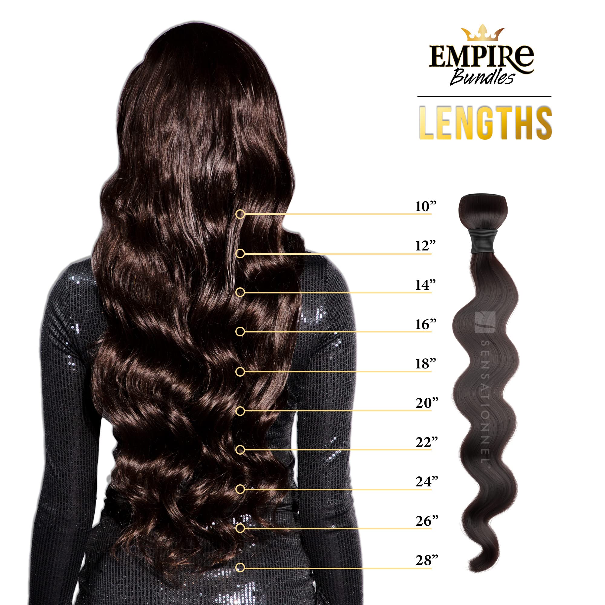 Sensationnel Empire Bundle Weave Hair - 100% Virgin Human Hair Extensions, Unprocessed, Silky Yaki Texture, 2-Pack (24 Inch, Natural Black) | Perfect for Braids, Weaves & Protective Styles