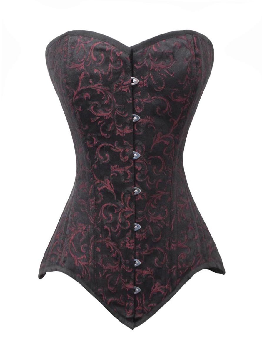 LuvSecret Lingerie Heavy Duty 26 Double Steel Boned Waist Training Corset - Long Torso Overbust Brocade Shaper #8151 for Women's Shapewear, Plus Size Waist Cincher & Victorian Style Outfits