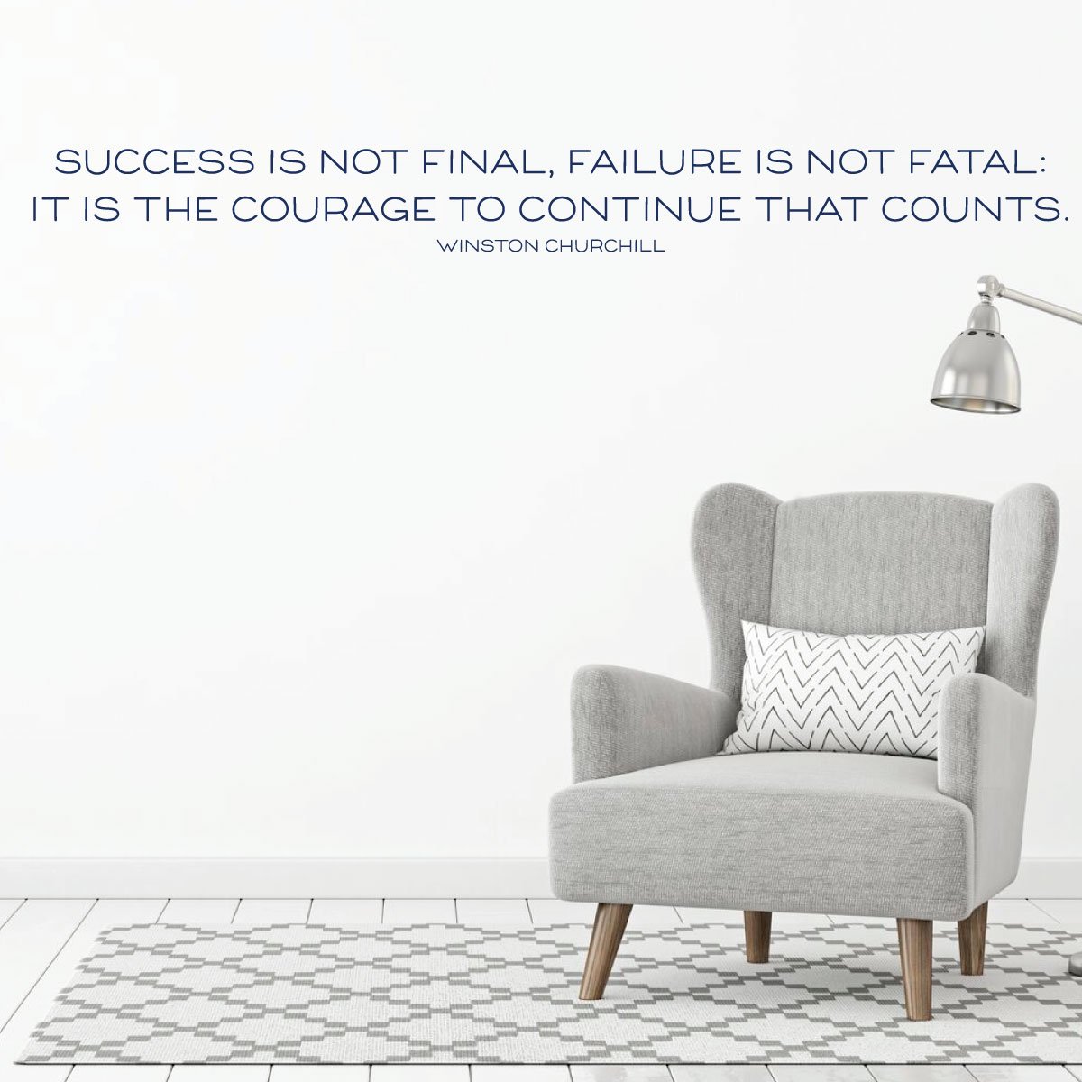 Motivational Wall Decal - 'Success Is Not Final' Winston Churchill Quote - Removable Vinyl Art Sticker for Home, Bedroom, Living Room & Office Decor - Perfect for Home Inspiration & Workspace Motivation