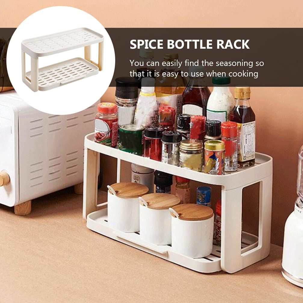 Pull Out Shelf Jar Rack - Bathroom Countertop Organizer with Valet Tray | Metal White Makeup & Jewelry Storage Stand | Perfect for Small Spaces, Vanity Organization & Bathroom Decor