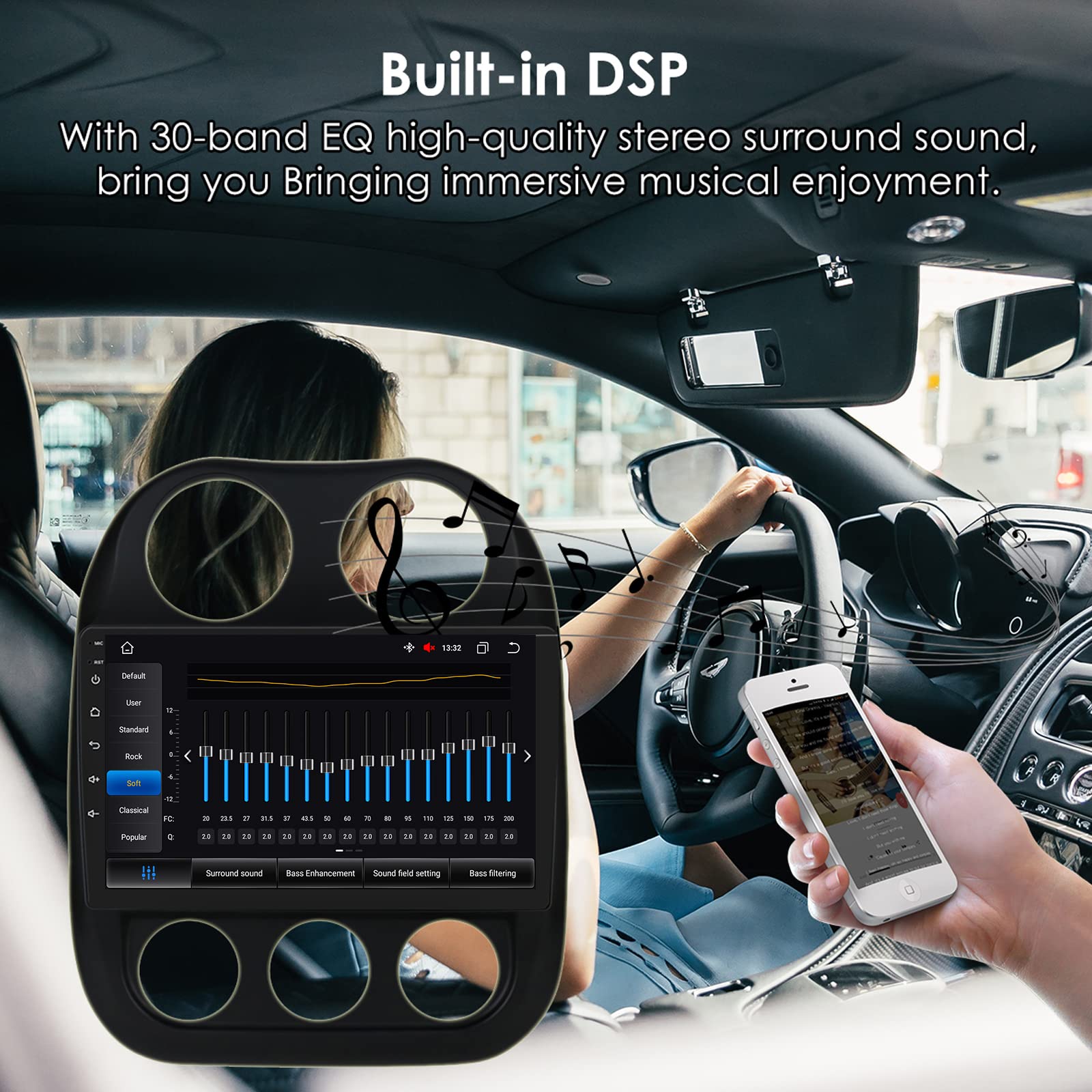 8 Core 4GB RAM Android 12 Car Stereo for Jeep Compass & Patriot 2011-2017 | 10.1