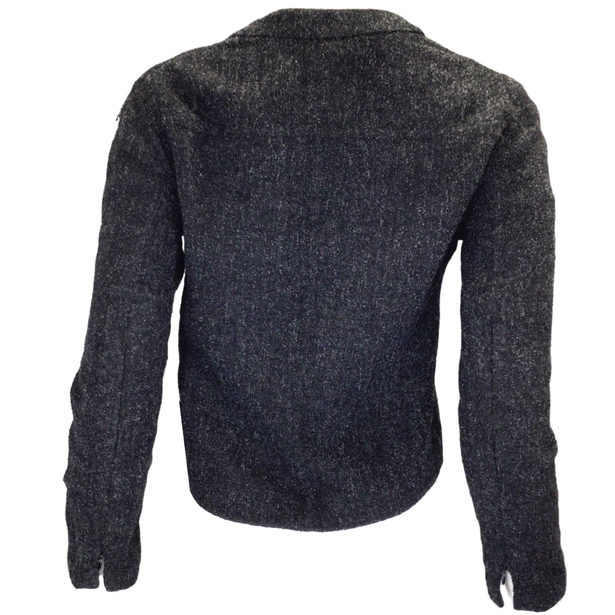 Akris Charcoal Grey Boucle Knit Wool and Alpaca Jacket - Women's Luxury Winter Coat for Office, Travel & Special Occasions