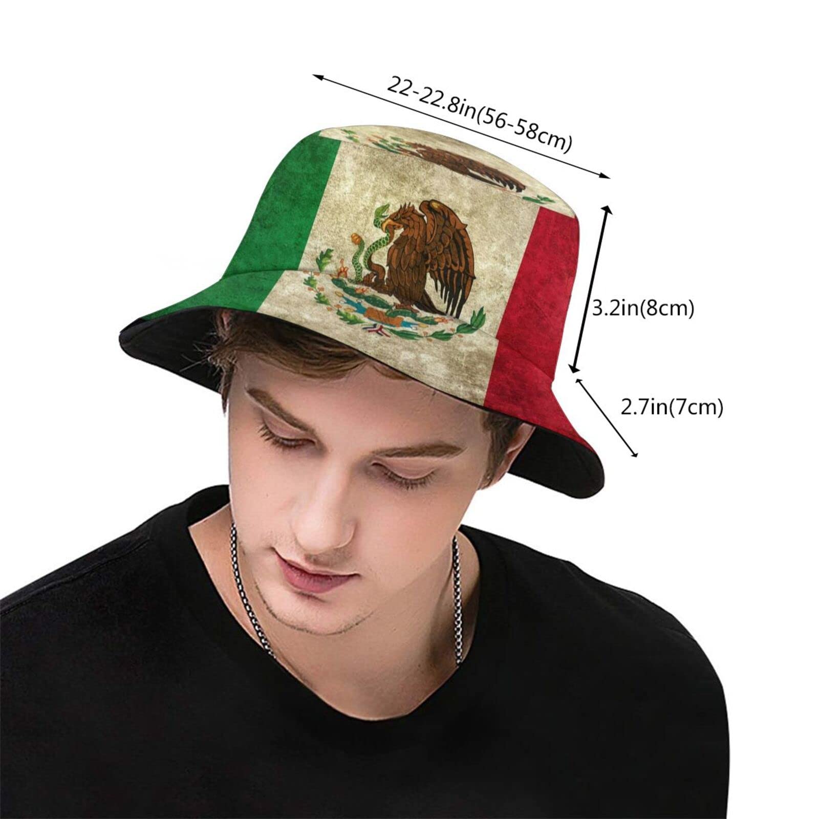 Stylish Mexico Flag Bucket Hat - Unisex Summer Beach Sun Hat for Travel & Outdoor Activities | Lightweight & Packable Mexican Fisherman Cap | Perfect for Vacations, Festivals, and Casual Wear