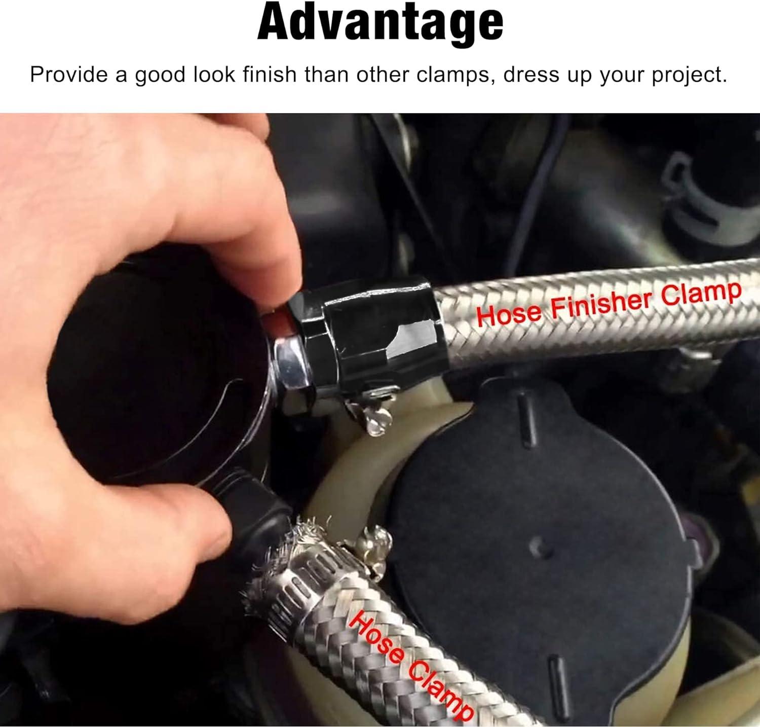 EVIL ENERGY Aluminum Hose Finisher Clamp - Black Anodized Hose Connector for Car, Motorcycle & Plumbing - Perfect for Engine Bays, Custom Builds & DIY Projects
