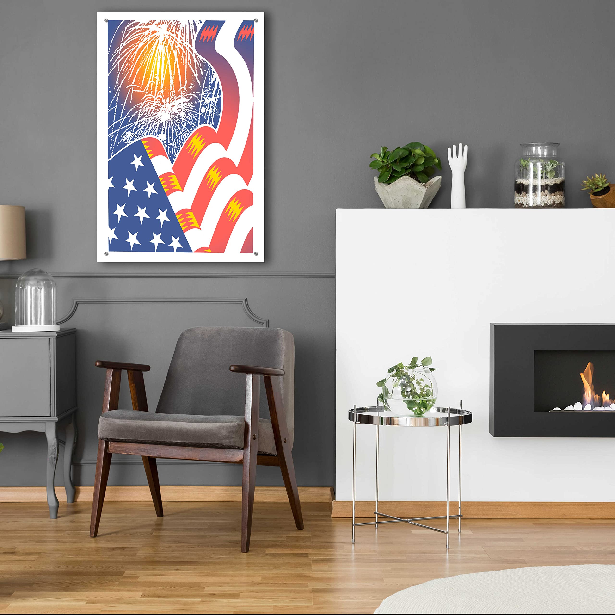 Epic Art 'The Fourth' by David Chestnutt - Premium Acrylic Glass Wall Art Painting 24x36 Inches - Modern Home & Office Decor for Living Room, Bedroom, or Gallery Display