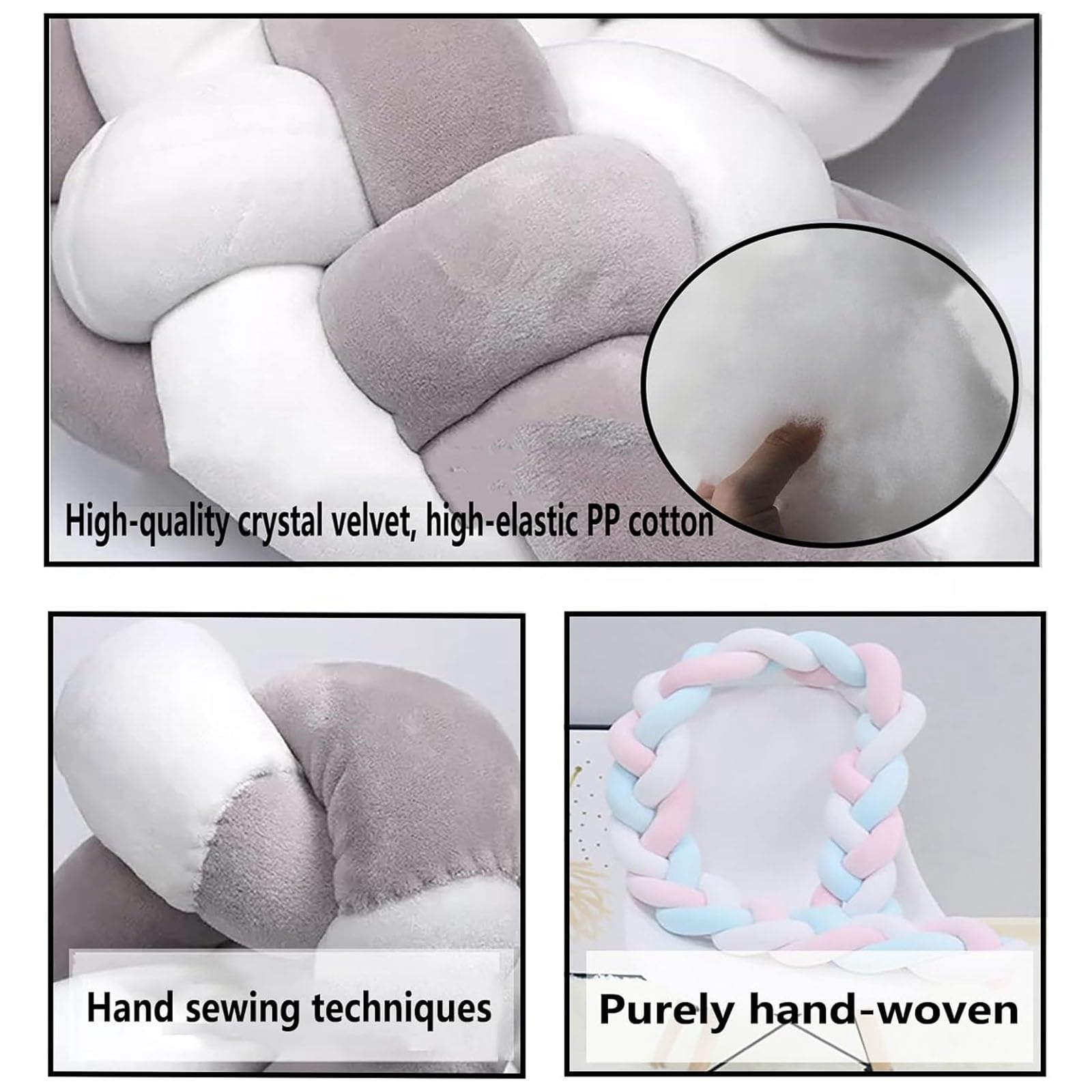 Soft Beige Baby Bedside Protector & Pillow Set - Crib Safety for Kids