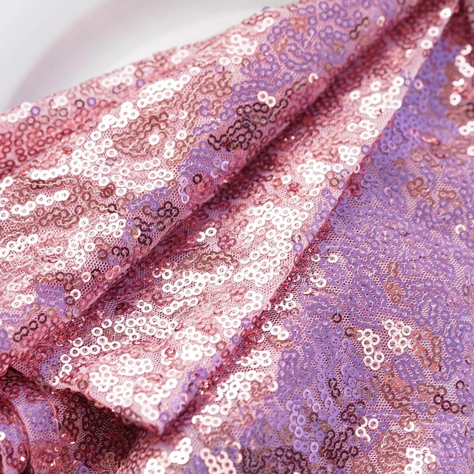 Efavormart 20x20 Inch Pink Sequin Table Napkins - Premium Washable Decorative Napkins for Wedding, Party, Restaurant & Dinner Decorations - Perfect for Special Occasions and Event Styling