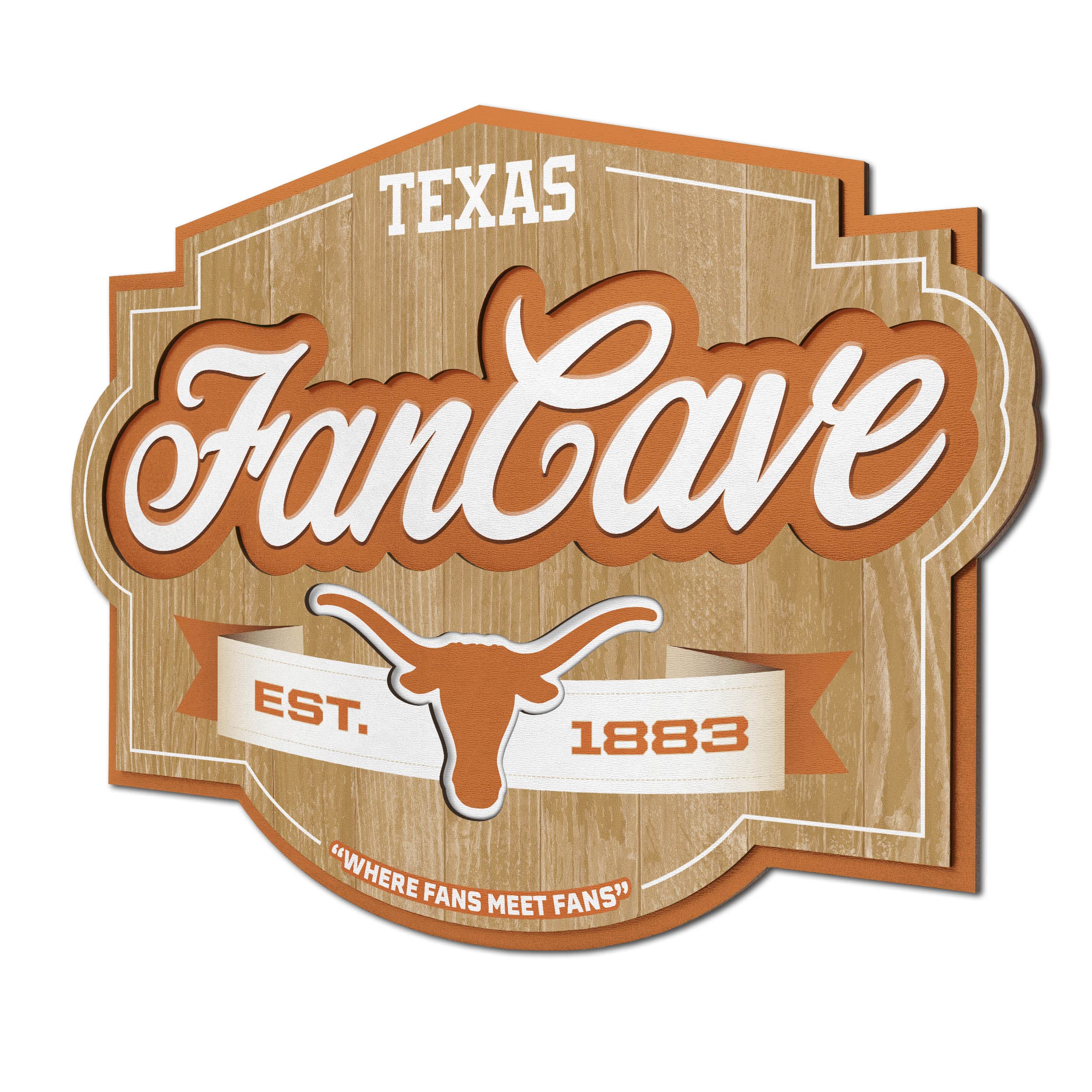 YouTheFan NCAA College Sports Fan Cave Sign - Durable Wooden Wall Decor for Game Room, Man Cave, Sports Bar & Tailgating Parties