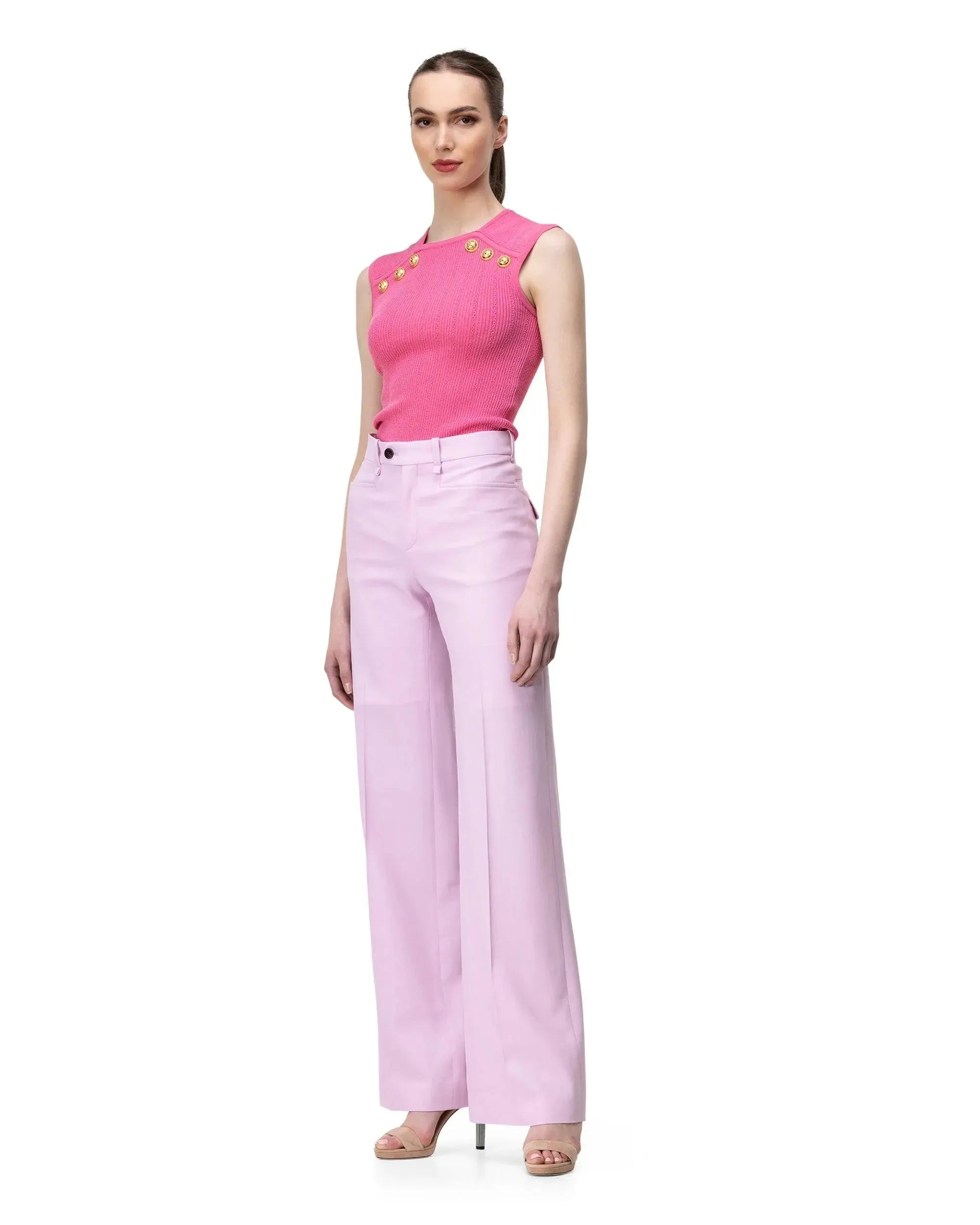 High Waisted Wide Leg Trousers for Women - Comfortable Stretchy Palazzo Pants - Office, Travel & Casual Wear