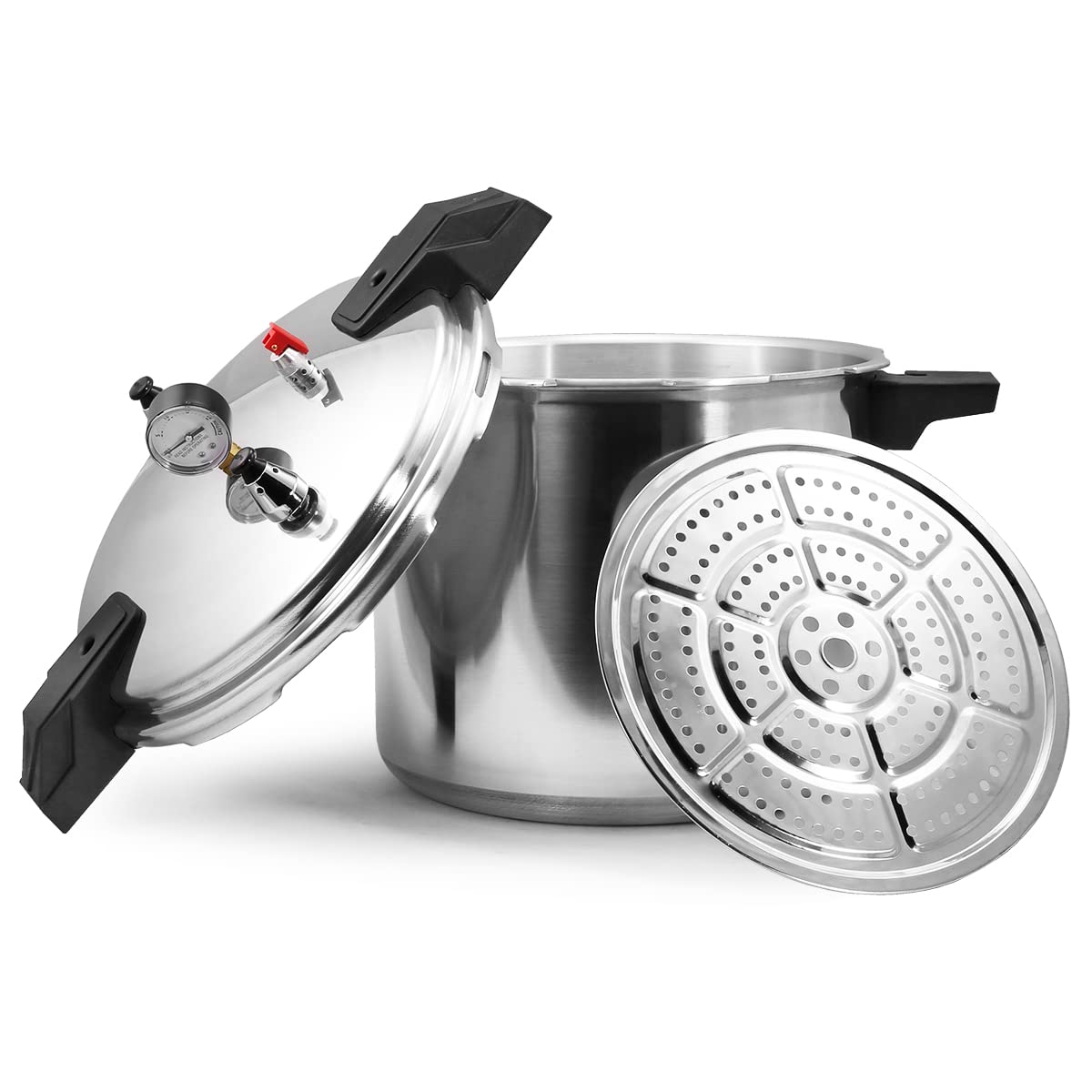 Barton 23 Quart Stainless Steel Pressure Cooker & Canner with Gauge, Rack & Quick Release Valve - Fast Cooking Pot for Home Canning, Soups, Stews & Meal Prep (23QT)