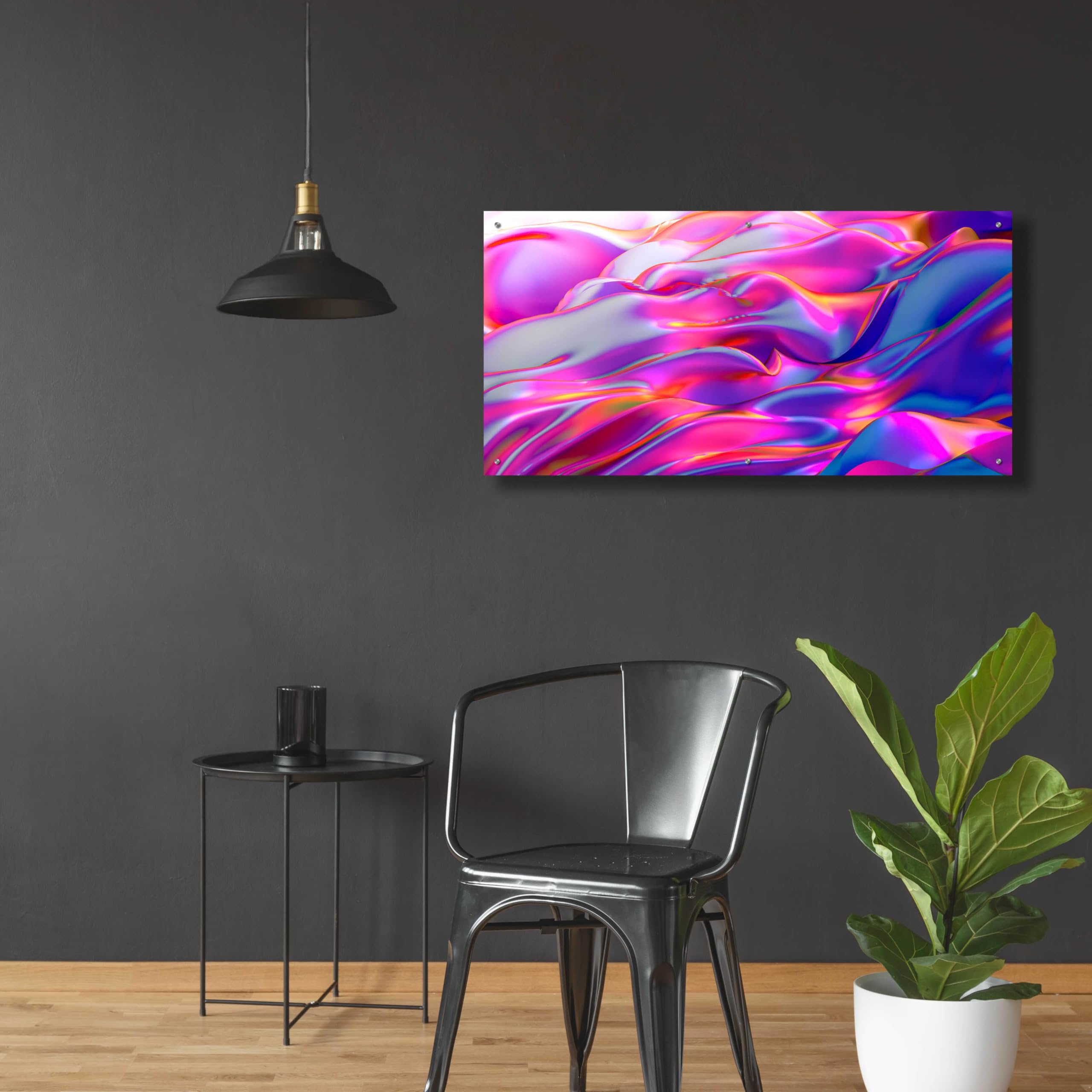 Epic Art 'Silk Dessert' Acrylic Glass Wall Painting - 48x24 Inches Modern Home Decor for Living Room, Bedroom & Office