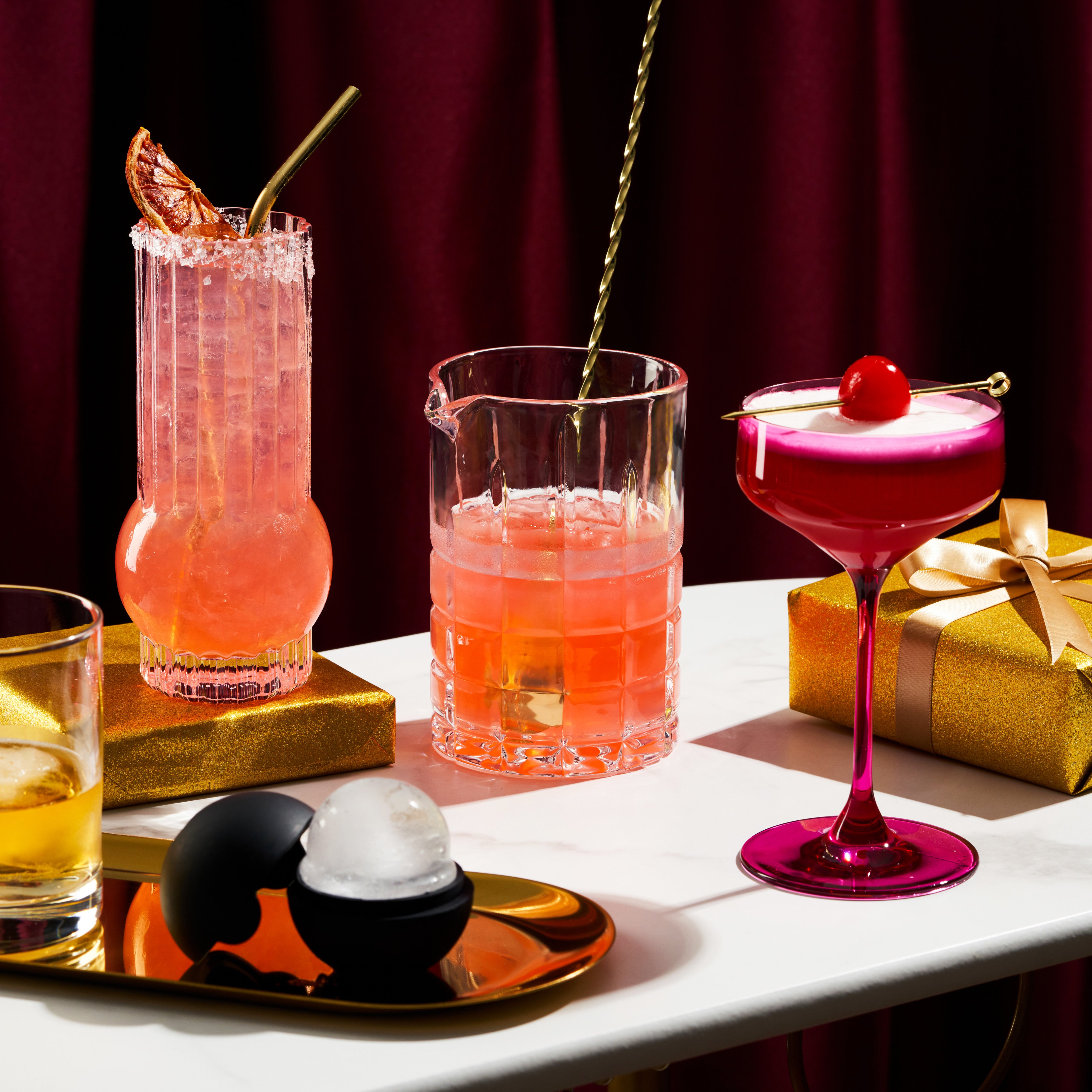 Premium 4-Piece Glacier Ice Sphere Molds for Whiskey, Cocktails & Bourbon - Perfect for Home Bars, Parties & Gifts