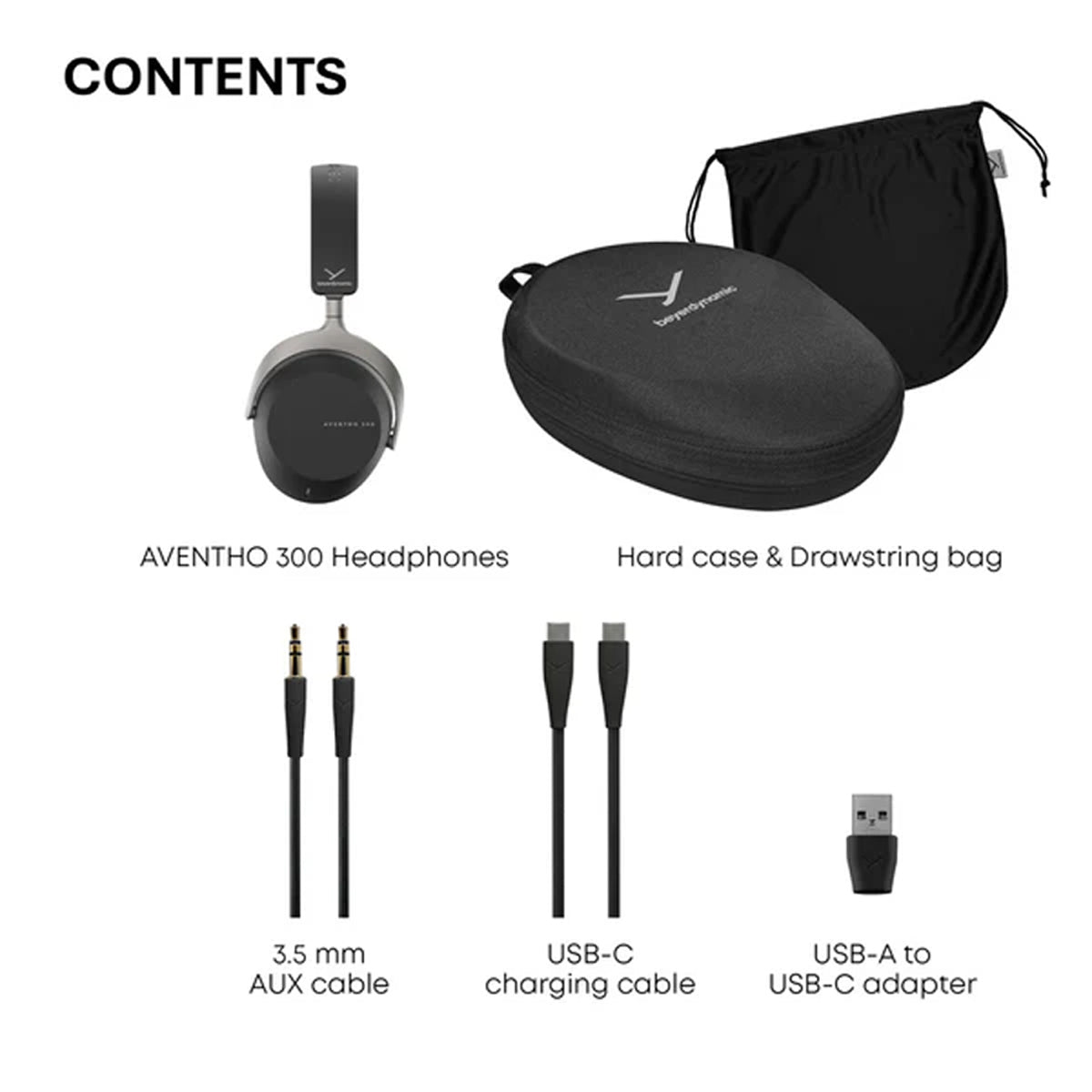 Beyerdynamic Aventho 300 Wireless ANC Over-Ear Headphones - Bluetooth Noise Cancelling Headset with Hi-Fi Sound for Travel, Work & Home (Black)