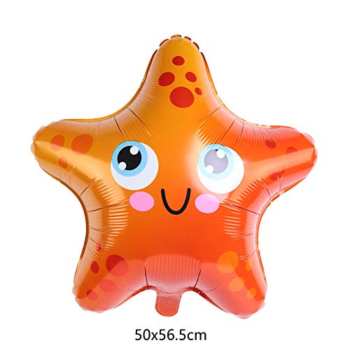 7 Pcs Ocean Animals Balloons Set - Dolphin, Crab, Octopus, Starfish & Tropical Fish Foil Balloons for Birthday Party, Baby Shower & Under The Sea Theme Decorations