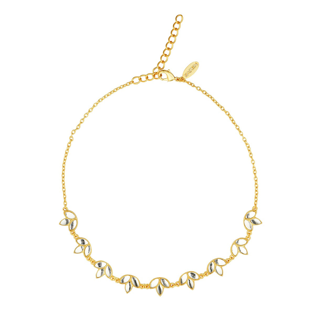 Exquisite Padma Necklace with Mirror Polki – Elegant Indian Jewelry for Women | Perfect for Weddings, Parties & Special Occasions